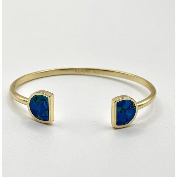 Kendra Scott Jewelry - Kendra Scott Gold Tone Cuff Bracelet With Blue Stone Insets